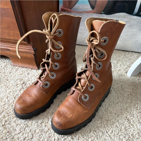 Vintage Arche Tan Leather Platform Boots - Picture 8 of 8